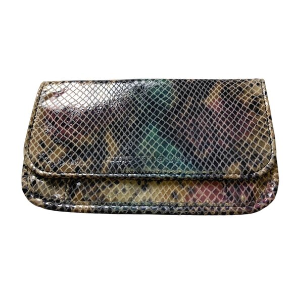 AIMEE KESTENBERG Snakeskin Print Flap Wallet Leather Logo Colorful - Picture 1 of 6